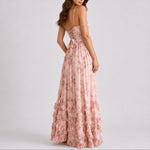 Luisa Floral Corset Maxi Evening Dress