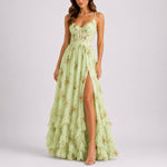 Luisa Floral Corset Maxi Evening Dress