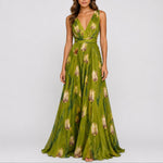 Annika Floral V-Neck Chiffon Maxi Dress