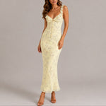 Greta Floral Maxi Wedding Guest Dress with Ruffle Straps