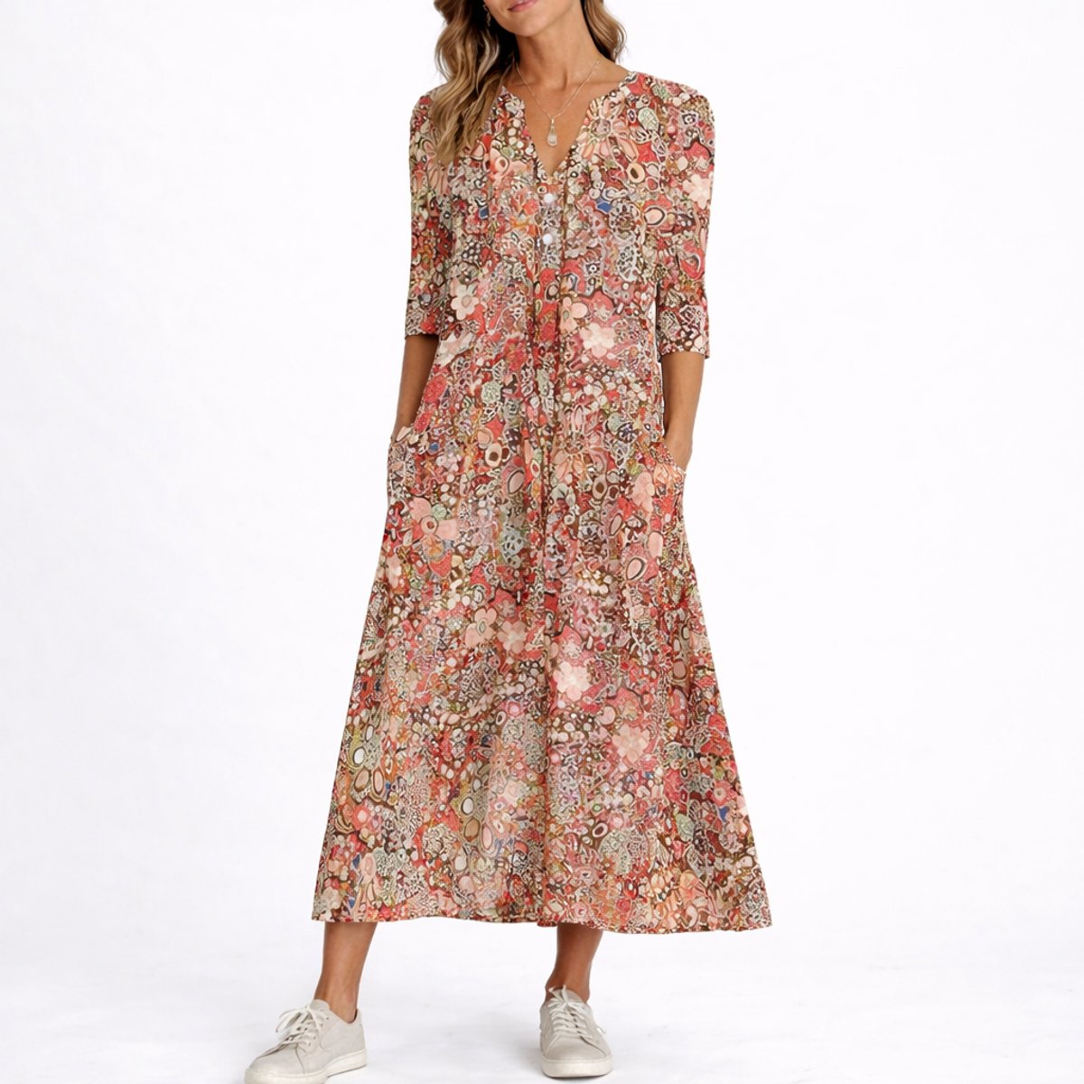 Clara Floral Midi Wedding Guest Dress