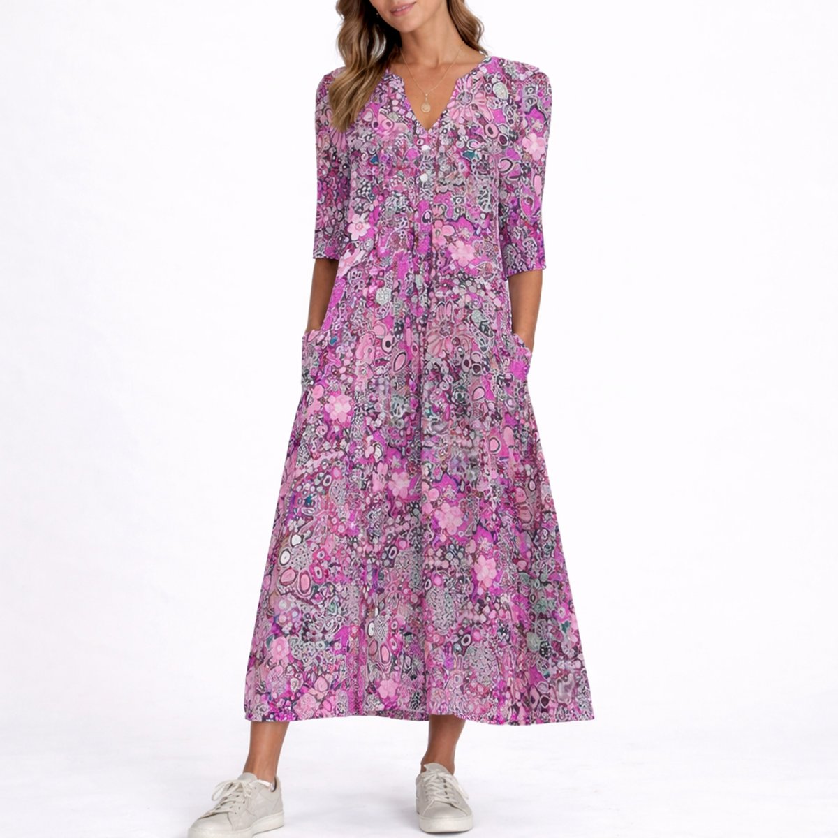 Clara Floral Midi Wedding Guest Dress