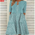 Emilia Floral Crewneck Midi Dress with Pockets
