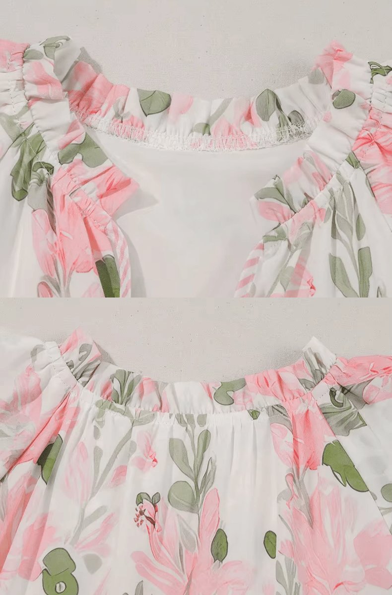 Hannah Floral Puff Sleeve Mini Summer Dress