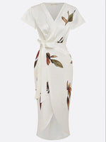 Amelie Floral Wrap V-Neck Midi Dress