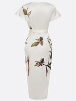 Amelie Floral Wrap V-Neck Midi Dress