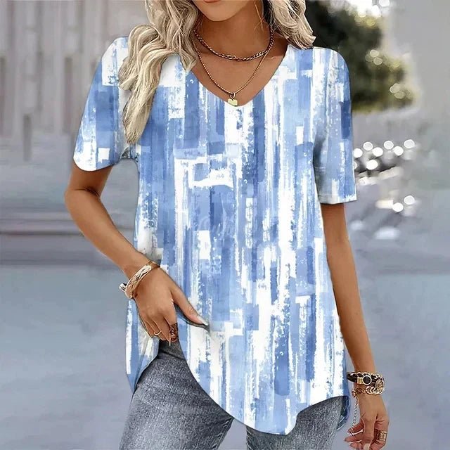 Emilia Floral V-Neck Short-Sleeve Top