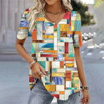 Emilia Floral V-Neck Short-Sleeve Top