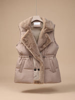 Hannah Faux-Fur Collar Quilted Vest