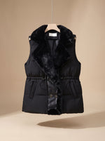 Hannah Faux-Fur Collar Quilted Vest