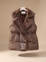 Hannah Faux-Fur Collar Quilted Vest