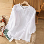Elisabeth Embroidered Bohemian Blouse with Puff Sleeves