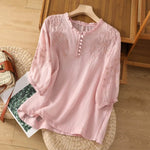 Elisabeth Embroidered Bohemian Blouse with Puff Sleeves