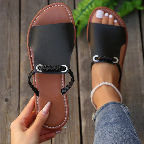 Greta Braided Boho Flat Sandals