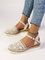 Annika Boho Crochet Ankle-Strap Platform Sandals