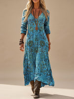 Annika Vintage Floral V-Neck Maxi Dress