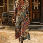 Frieda Vintage Floral Print Maxi Dress