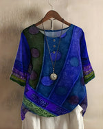 Sophie Boho Short-Sleeve Top with Ethnic Print