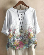 Sophie Boho Short-Sleeve Top with Ethnic Print