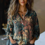 Elisabeth Boho Floral Button-Up Blouse