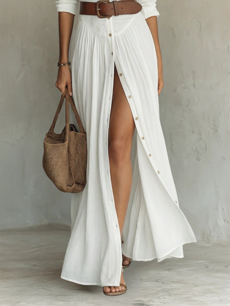 Marie Boho Belted Shirt Maxi Dress
