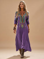 Katharina Vintage Print Boho Maxi Dress