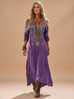 Katharina Vintage Print Boho Maxi Dress