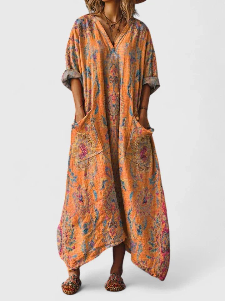 Annika Boho Paisley Print Maxi Dress