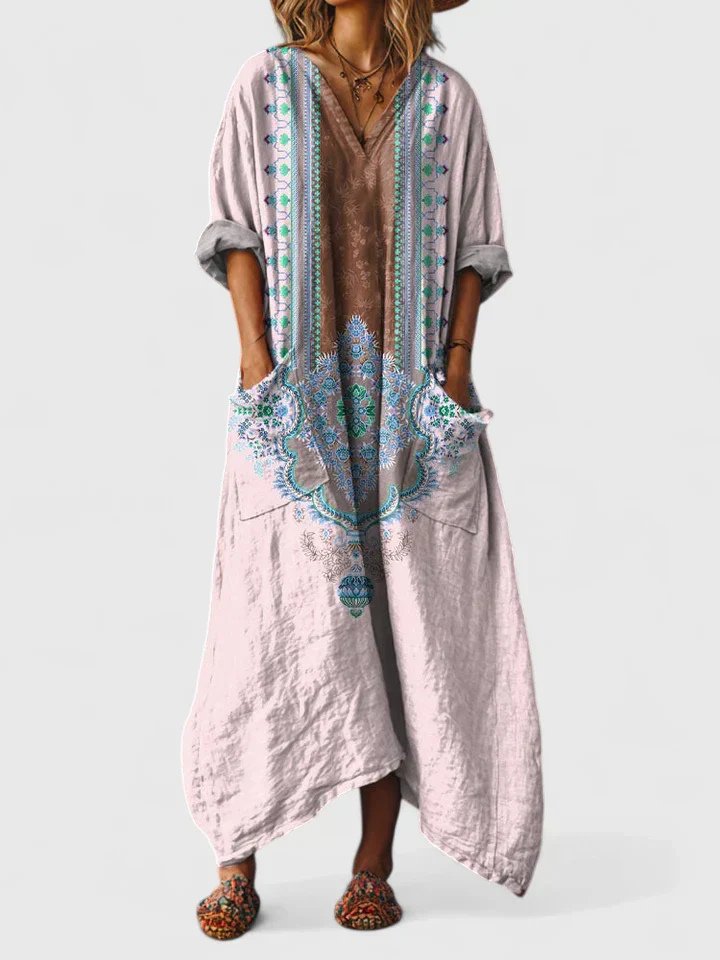 Annika Boho Paisley Print Maxi Dress