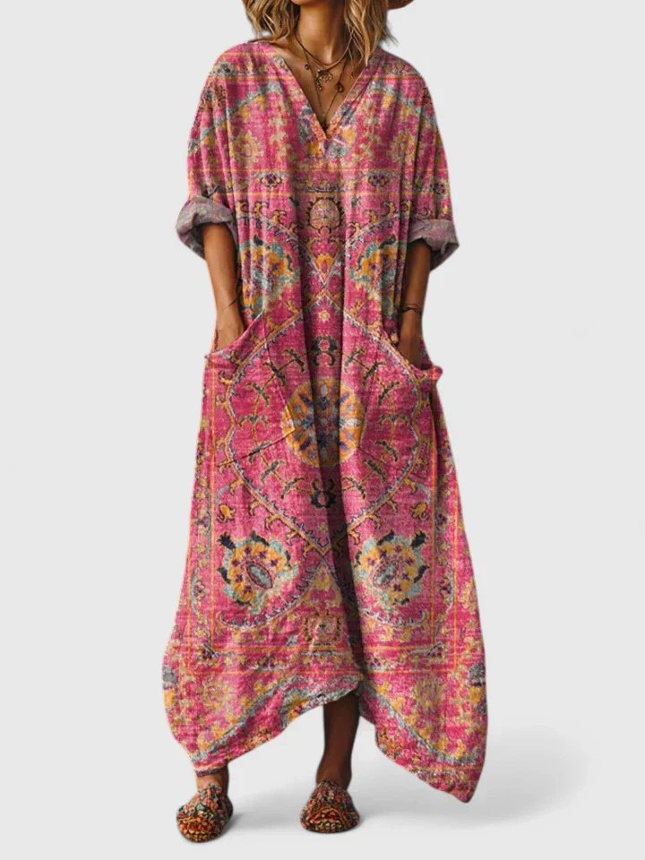Annika Boho Paisley Print Maxi Dress