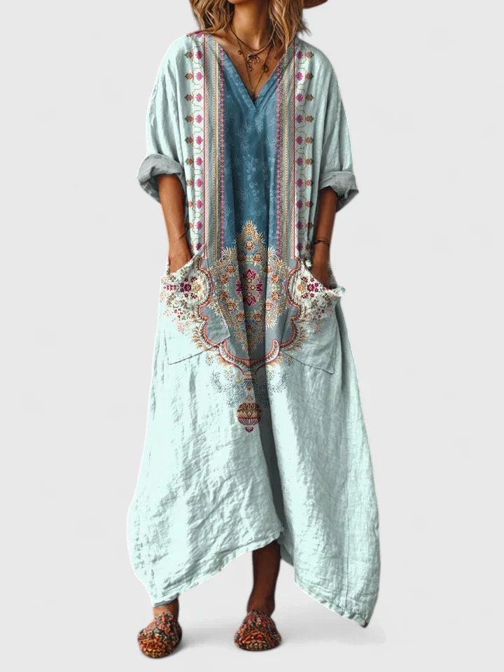 Annika Boho Paisley Print Maxi Dress