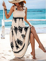 Lena Boho Sleeveless Smocked Floral Maxi Dress