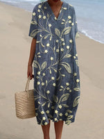 Leonie Boho V-Neck Midi Summer Dress