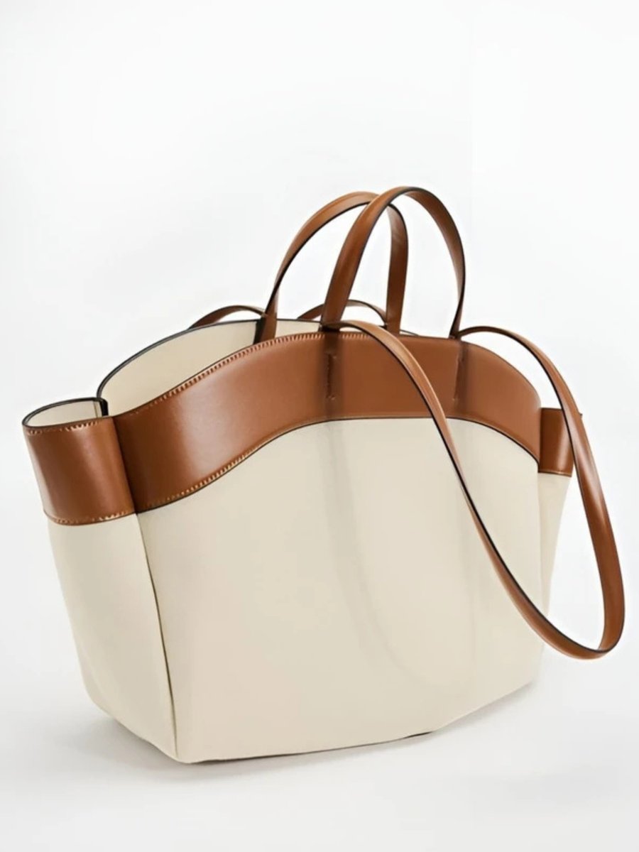 Marie Canvas Tote Bag with Leather Trim