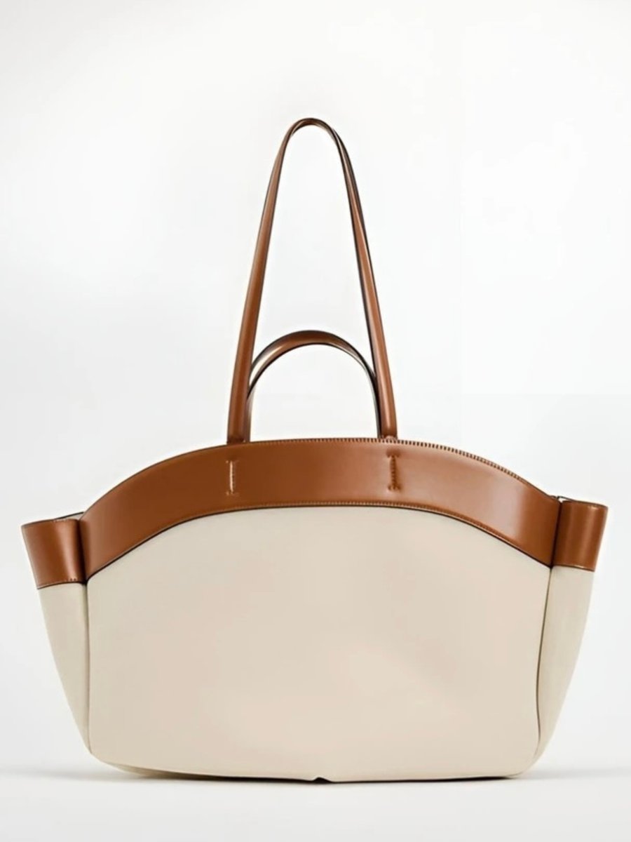 Marie Canvas Tote Bag with Leather Trim