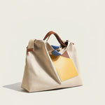 Emilia Color-Block Canvas Tote Bag