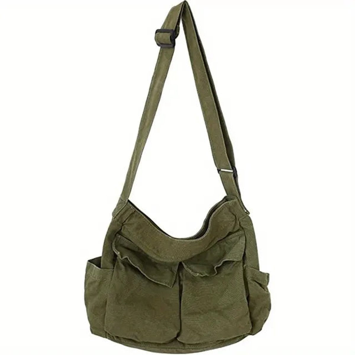 Marie Vintage Canvas Tote Bag with Side Pockets