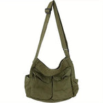 Marie Vintage Canvas Tote Bag with Side Pockets