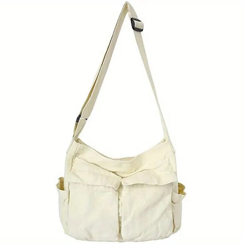 Marie Vintage Canvas Tote Bag with Side Pockets
