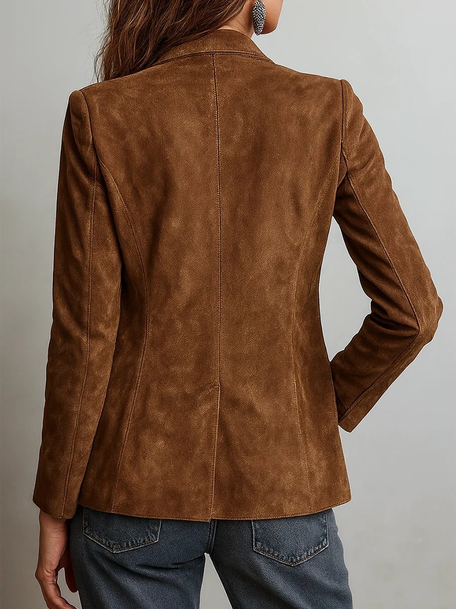 Emilia Faux Suede Tailored Blazer Cardigan