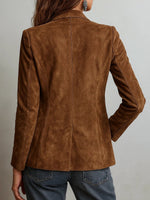 Emilia Faux Suede Tailored Blazer Cardigan