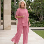 Annika Chiffon Layered Top and Trouser Set