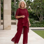 Annika Chiffon Layered Top and Trouser Set