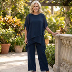 Annika Chiffon Layered Top and Trouser Set