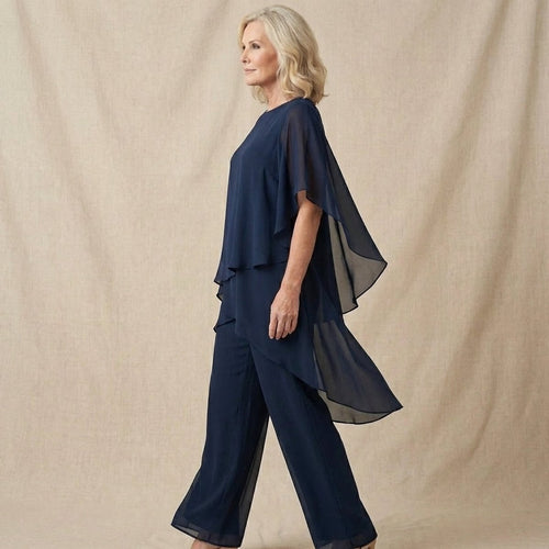 Annika Chiffon Layered Top and Trouser Set