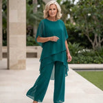 Annika Chiffon Layered Top and Trouser Set