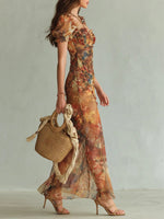 Frieda Ruffled Sweetheart Floral Maxi Dress