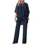 Mia Chiffon Overlay Wide-Leg Pantsuit