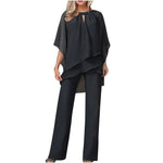Mia Chiffon Overlay Wide-Leg Pantsuit