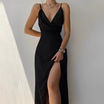 Marlene V-Neck Slit Maxi Cocktail Dress